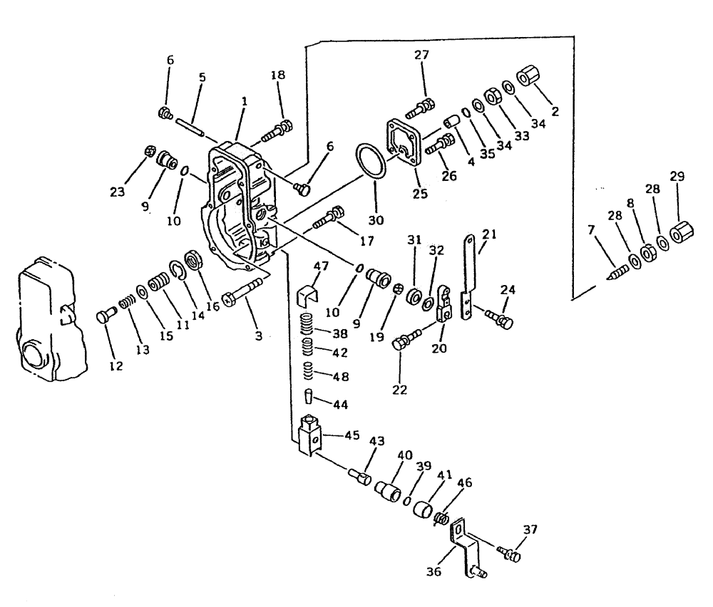 Схема запчастей Case IH 7700 - (C01-35) - FUEL PUMP GOVERNOR - (A) (KOMATSU) Engine & Engine Attachments