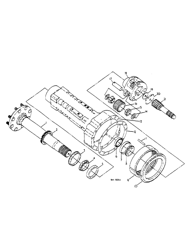 Схема запчастей Case IH 685 - (07-069) - REAR AXLE, CARRIER AND CONNECTIONS (04) - Drive Train