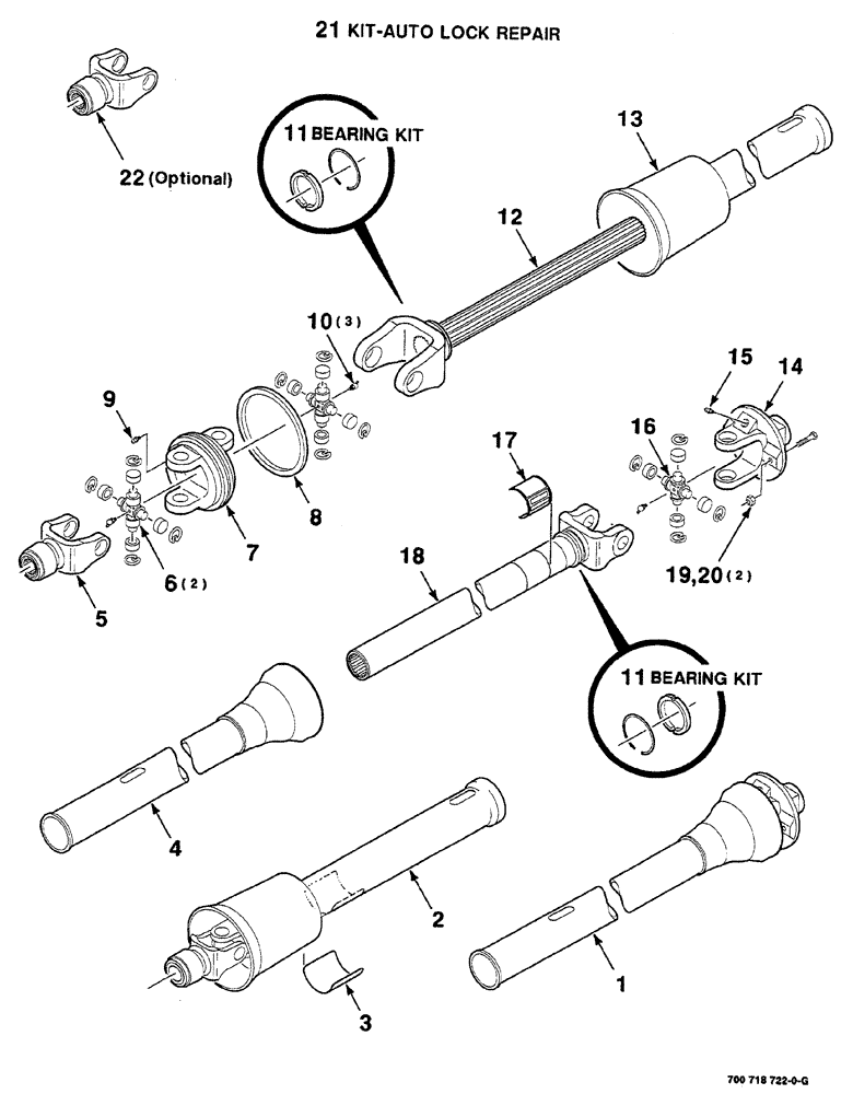 Схема запчастей Case IH RS561A - (2-004) - IMPLEMENT DRIVELINE ASSEMBLY, 1000 RPM Driveline