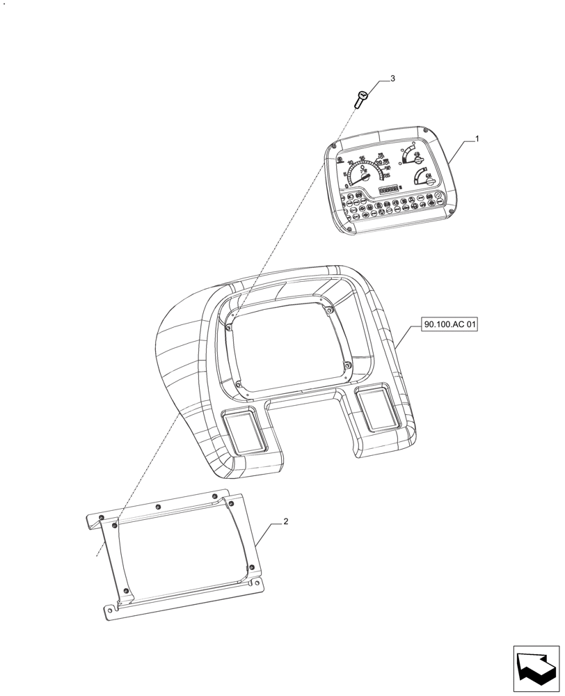 Схема запчастей Case IH FARMALL 110A - (55.512.BQ) - INSTRUMENT PANEL (55) - ELECTRICAL SYSTEMS