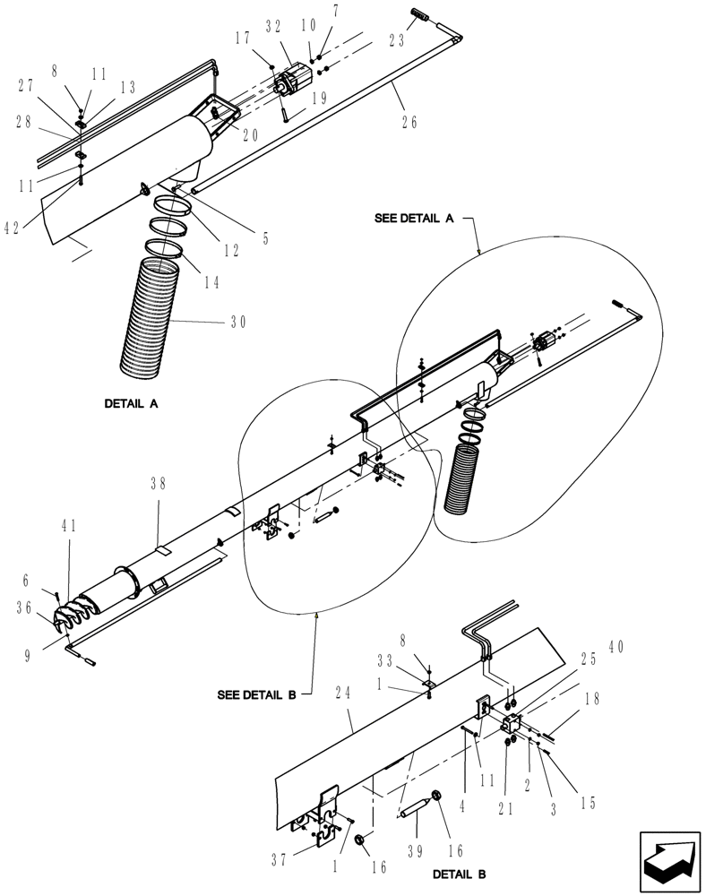 Схема запчастей Case IH 2280 - (58.120.01) - AUGER TUBE ASSEMBLY (58) - ATTACHMENTS/HEADERS