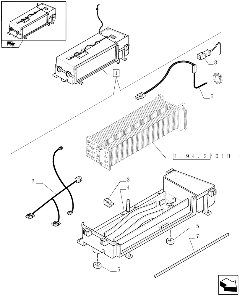 Схема запчастей Case IH MAXXUM 130 - (1.94.2/01B[03]) - AIR CONDITIONER - BREAKDOWN (10) - OPERATORS PLATFORM/CAB