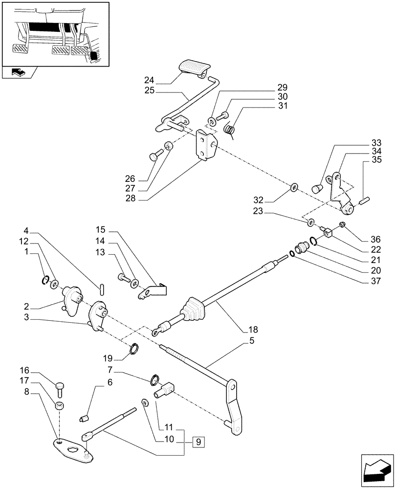Схема запчастей Case IH FARMALL 85U - (1.95.3) - ACCELERATOR CONTROL LINKAGE (10) - OPERATORS PLATFORM/CAB