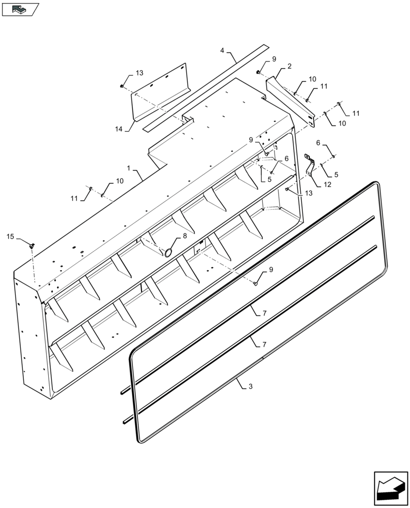 Схема запчастей Case IH LB434R - (90.105.040) - TWINE BOXES LH (90) - PLATFORM, CAB, BODYWORK AND DECALS