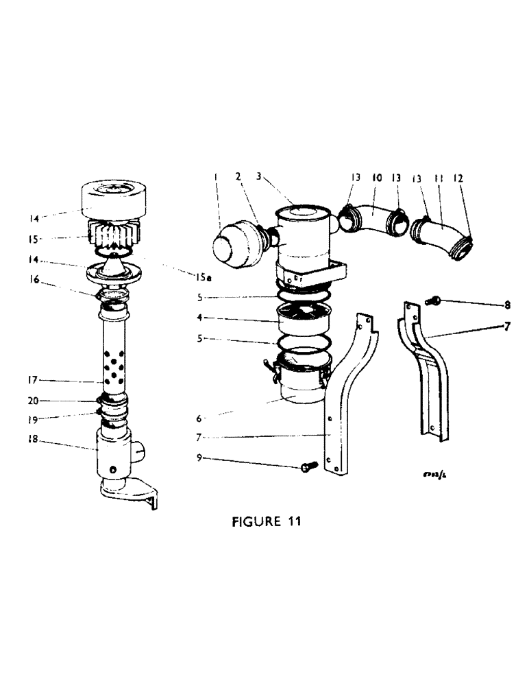 Схема запчастей Case IH 770A - (020) - AIR CLEANER, STANDARD (01) - ENGINE