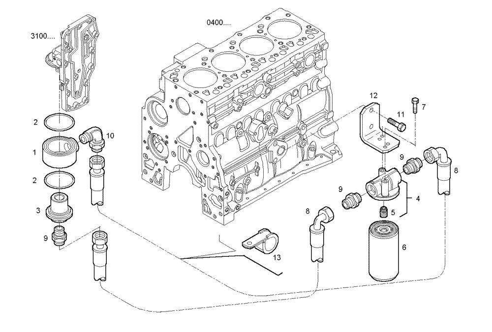 Схема запчастей Case IH F4BE0484F D601 - (3020.081) - OIL FILTERS 