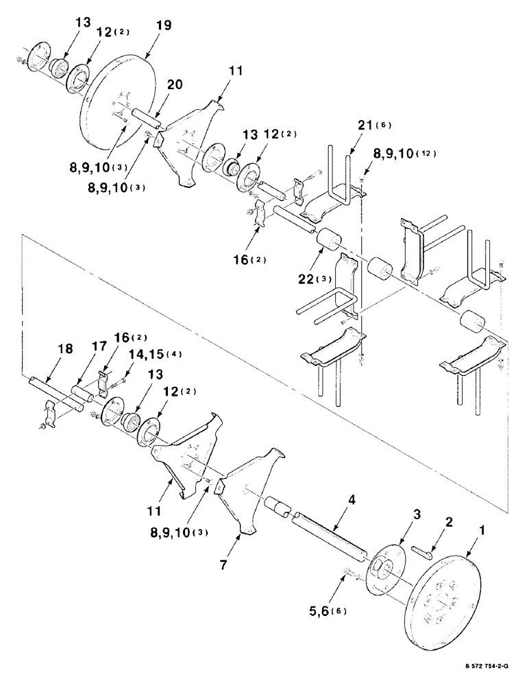 Схема запчастей Case IH 8725 - (3-12) - PICKUP AUGER TINE ASSEMBLIES 