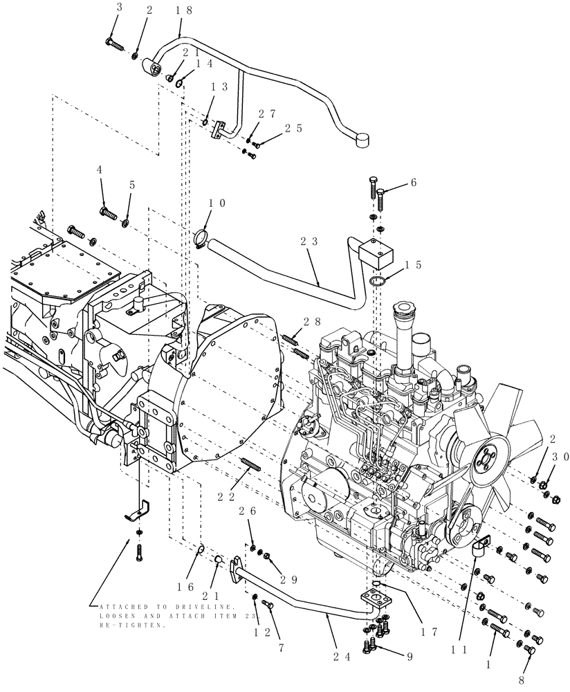 Схема запчастей Case IH DX45 - (02.02) - ENGINE ATTACHING, HST & 12X12 (02) - ENGINE EQUIPMENT
