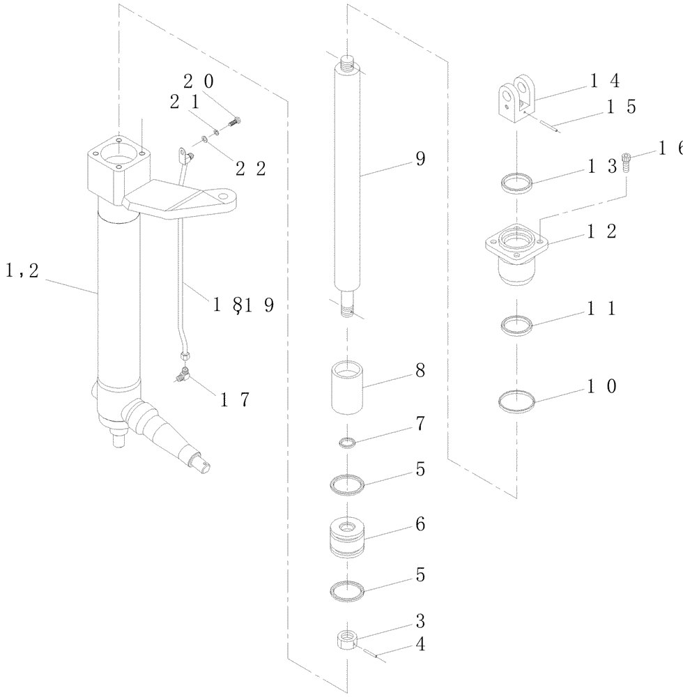 Схема запчастей Case IH A7000 - (B02.09[01]) - Hydraulic Cylinder {Basecutter Lift 7000} (07) - HYDRAULICS