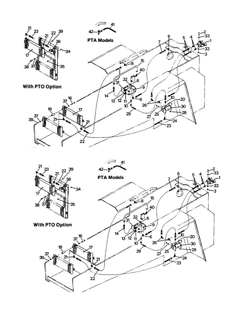 Схема запчастей Case IH PT270 - (11-52) - HYDRAULIC MOTOR KITS, WITHEARLY STYLE SOLENOID VALVE, BEFORE SEPT 83 Options & Miscellaneous
