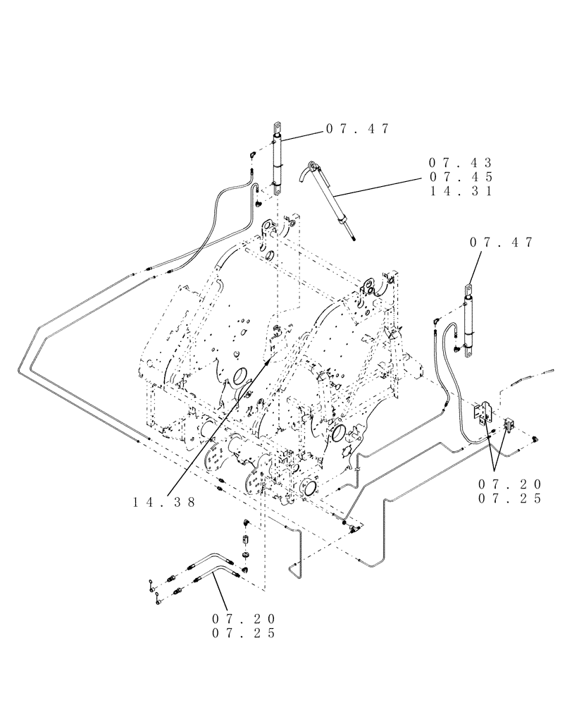 Схема запчастей Case IH RBX462 - (SECTION 07[RBX462]) - PICTORIAL INDEX, HYDRAULICS (00) - GENERAL