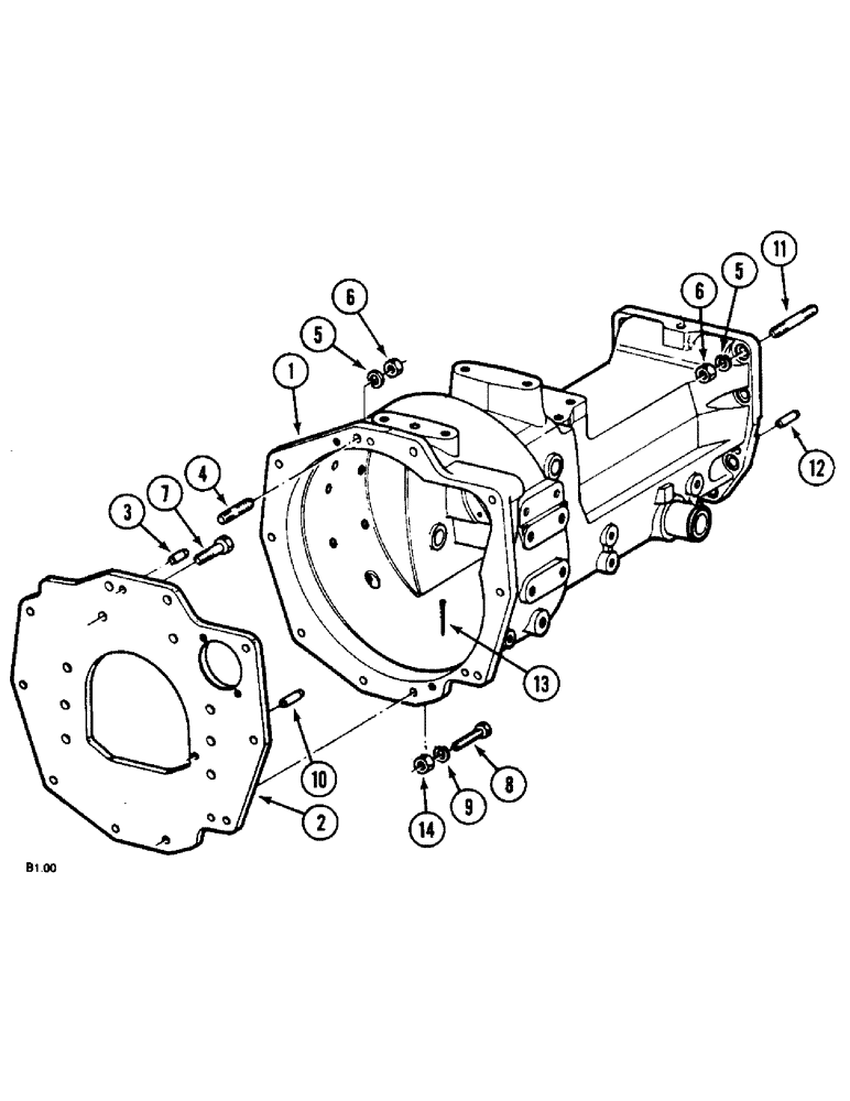 Схема запчастей Case IH 2140 - (6-002) - CLUTCH HOUSING (06) - POWER TRAIN