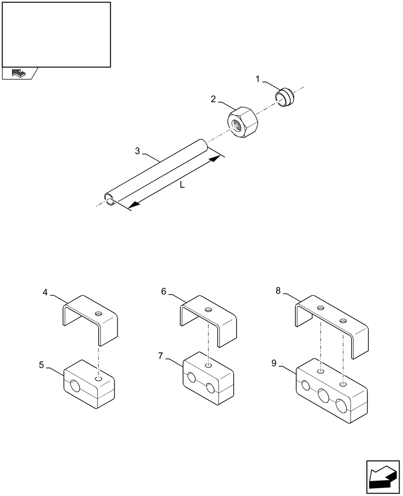 Схема запчастей Case IH LB433R - (07.501[01]) - TUBE CLAMPS AND HYDRAULIC TUBES (07) - HYDRAULIC SYSTEM