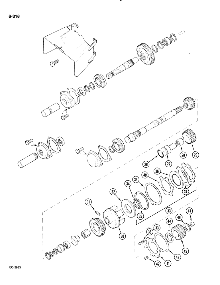 Схема запчастей Case IH 885 - (6-316) - INDEPENDENT POWER TAKE OFF (CONTD) (06) - POWER TRAIN