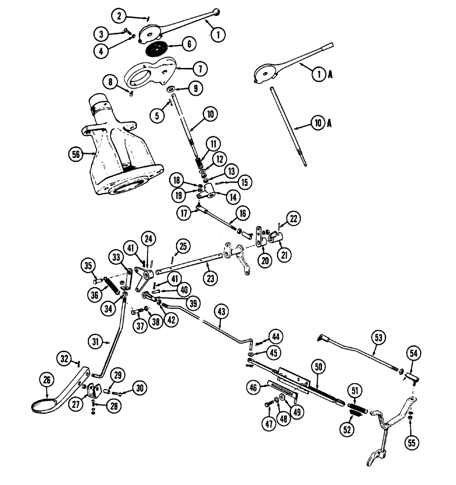 Схема запчастей Case IH 630 - (020) - GAS THROTTLE LINKAGE - TRACTOR #8218458 AND AFTER (03) - FUEL SYSTEM