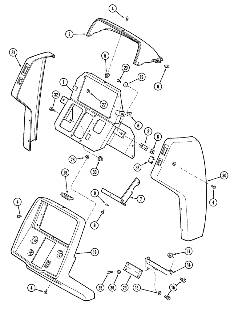 Схема запчастей Case IH 7250 - (9-046) - INSTRUMENT PANEL (09) - CHASSIS/ATTACHMENTS