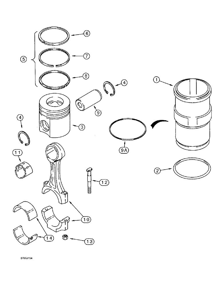 Схема запчастей Case IH 1666 - (2-44) - PISTON AND SLEEVE, 6T-830 ENGINE, CONNECTING ROD (01) - ENGINE