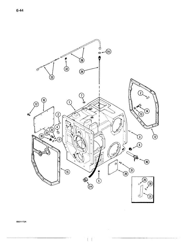 Схема запчастей Case IH 7120 - (6-044) - TRANSMISSION, RANGE HOUSING, TRANSMISSION SERIAL NUMBER AJB0044915 AND AFTER (06) - POWER TRAIN