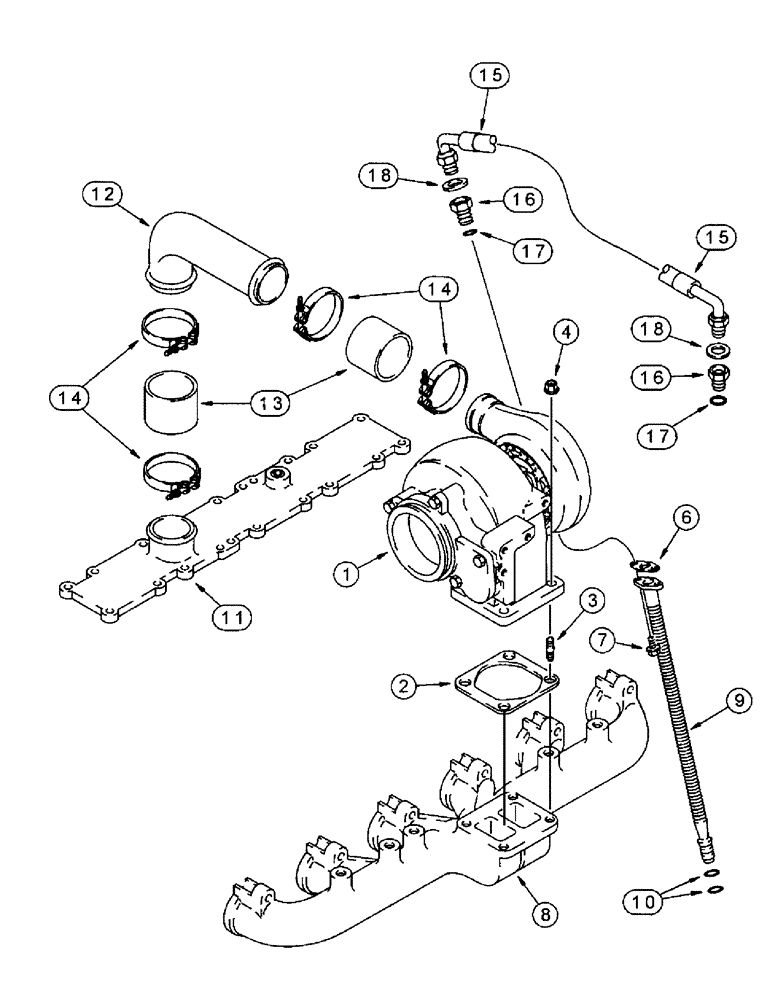 Схема запчастей Case IH 8920 - (2-026) - TURBOCHARGER SYSTEM, 6T-830 EMISSIONS CERTIFIED ENGINE (02) - ENGINE