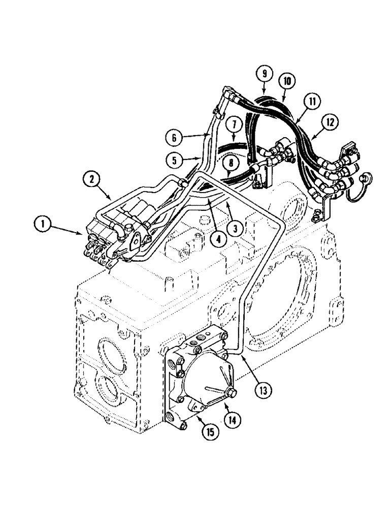 Схема запчастей Case IH 885 - (1-020) - PICTORIAL INDEX, AUXILIARY VALVES AND PIPING, WITHOUT CAB (00) - PICTORIAL INDEX