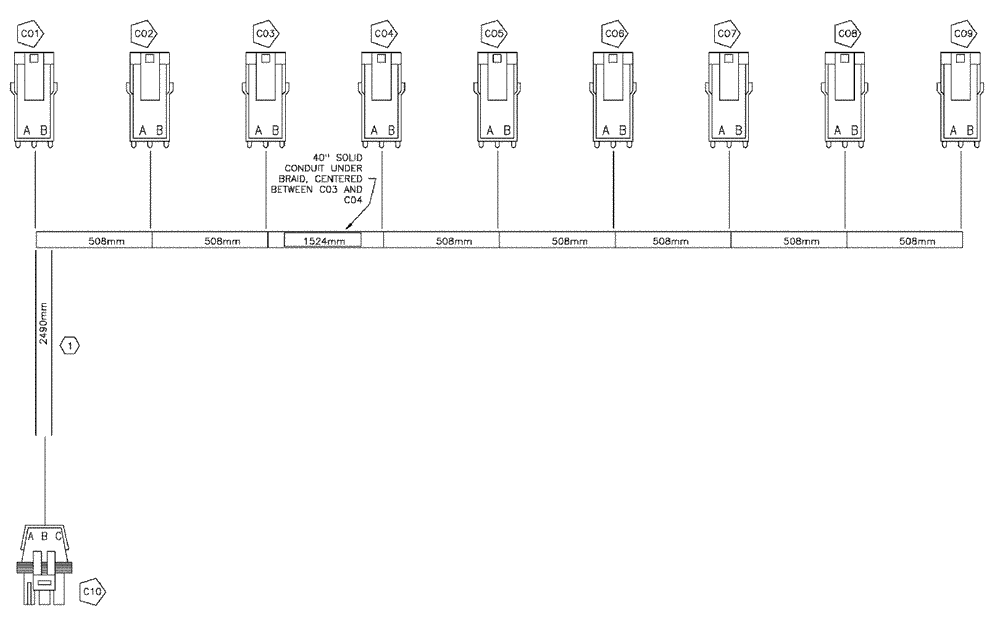 Схема запчастей Case IH SPX3320 - (12-049) - HARNESS, AIM COMMAND, 6 SECTION (06) - ELECTRICAL