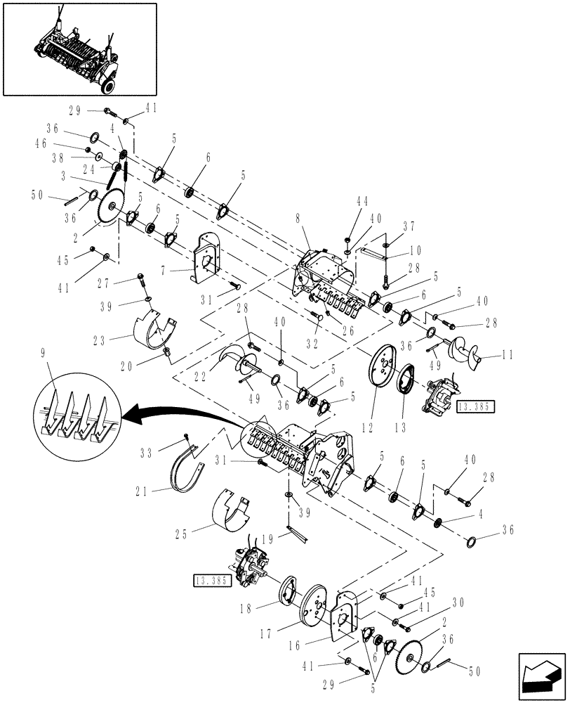 Схема запчастей Case IH RBX453 - (13.370) - 1.8M DUAL CAM WIDE PICKUP (13) - FEEDER