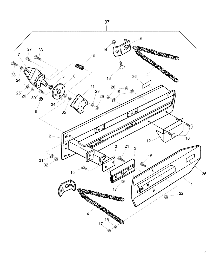 Схема запчастей Case IH SB541 - (70.280.01) - BALE CHUTE, QUARTER TURN (70) - EJECTION