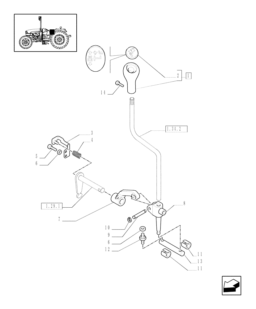 Схема запчастей Case IH JX1095C - (1.34.2/05) - (VAR.060) 20X12 (40 KM/H) TRANSMISSION W/SYNCHRO GEAR AND SYNC. SHUTTLE, W/CREEP-BRACKET AND TIE-ROD (04) - FRONT AXLE & STEERING