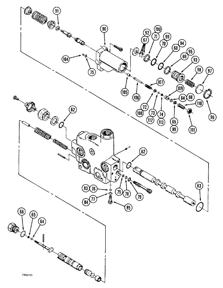 Схема запчастей Case IH 9330 - (8-058) - HYDRAULIC REMOTE VALVE SECTION, SECOND & THIRD SECTIONS WITH "B" PORT LOAD LOCK & FLOAT (CONTD) (08) - HYDRAULICS
