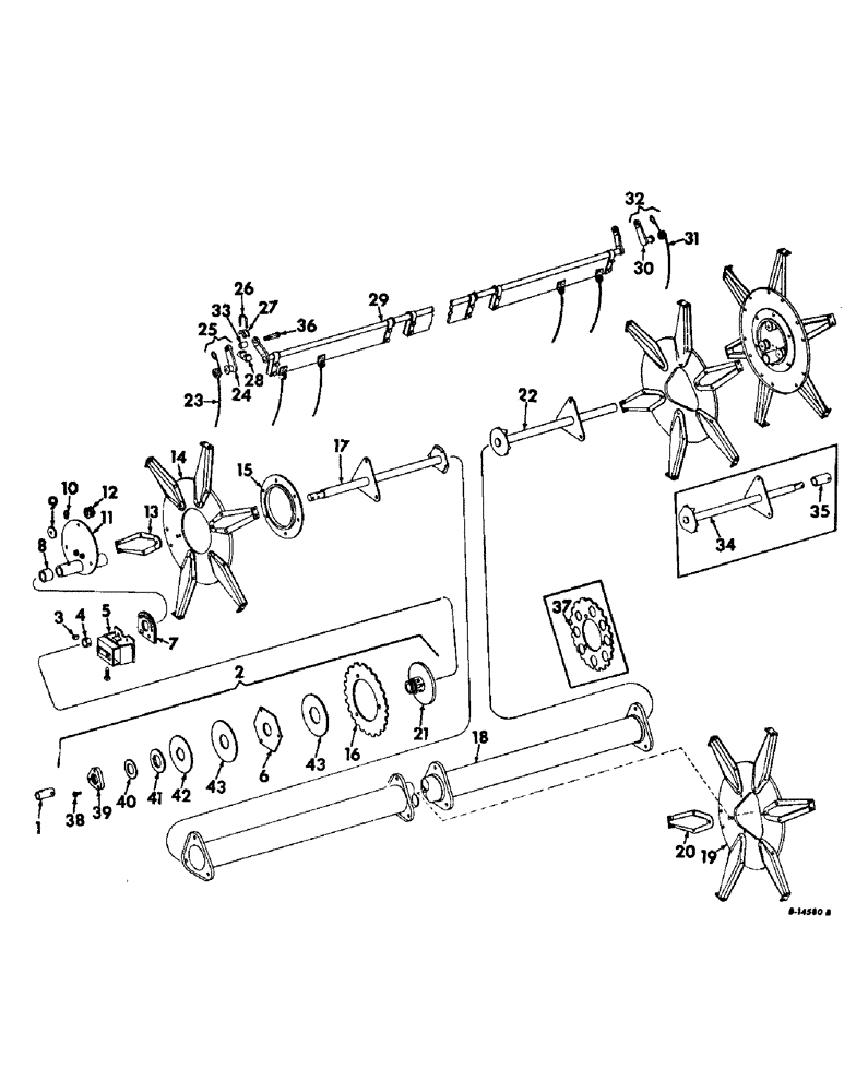 Схема запчастей Case IH 503 - (343) - PICKUP REELS (58) - ATTACHMENTS/HEADERS