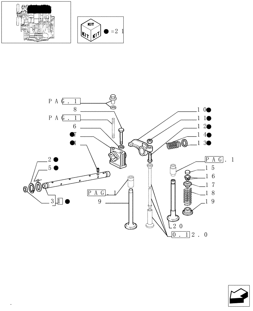 Схема запчастей Case IH JX65 - (0.06.0/03[02]) - VALVES (AFTER S/N 13287) (01) - ENGINE
