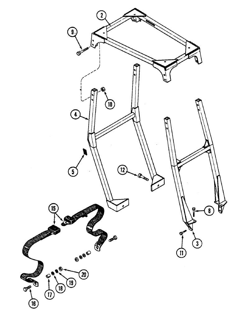 Схема запчастей Case IH 1390 - (N2-1) - 4 POST ROLL OVER PROTECTIVE STRUCTURE (09) - CHASSIS