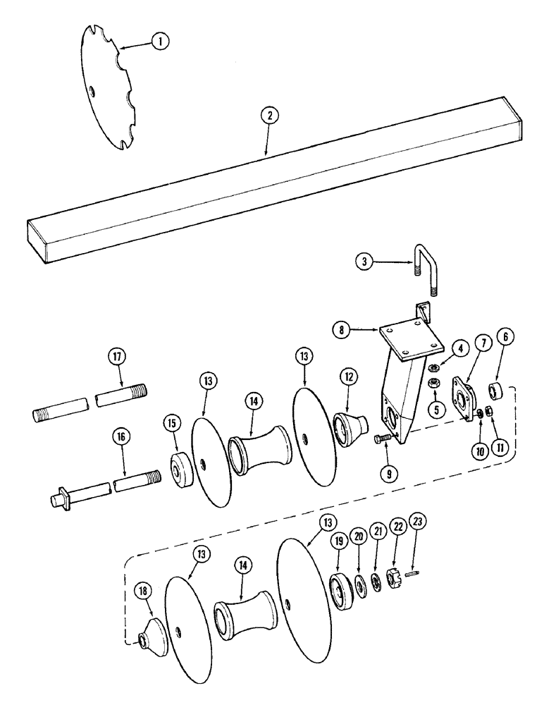 Схема запчастей Case IH RP - (138) - REAR GANG - 9 INCH (228.6 MM) SPACING, 20 FOOT (6.1M) CUT 