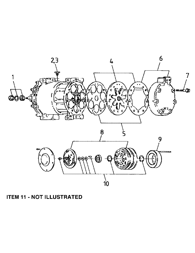 Схема запчастей Case IH 7700 - (A13-08) - AIR CONDITIONER COMPRESSOR Mainframe & Functioning Components