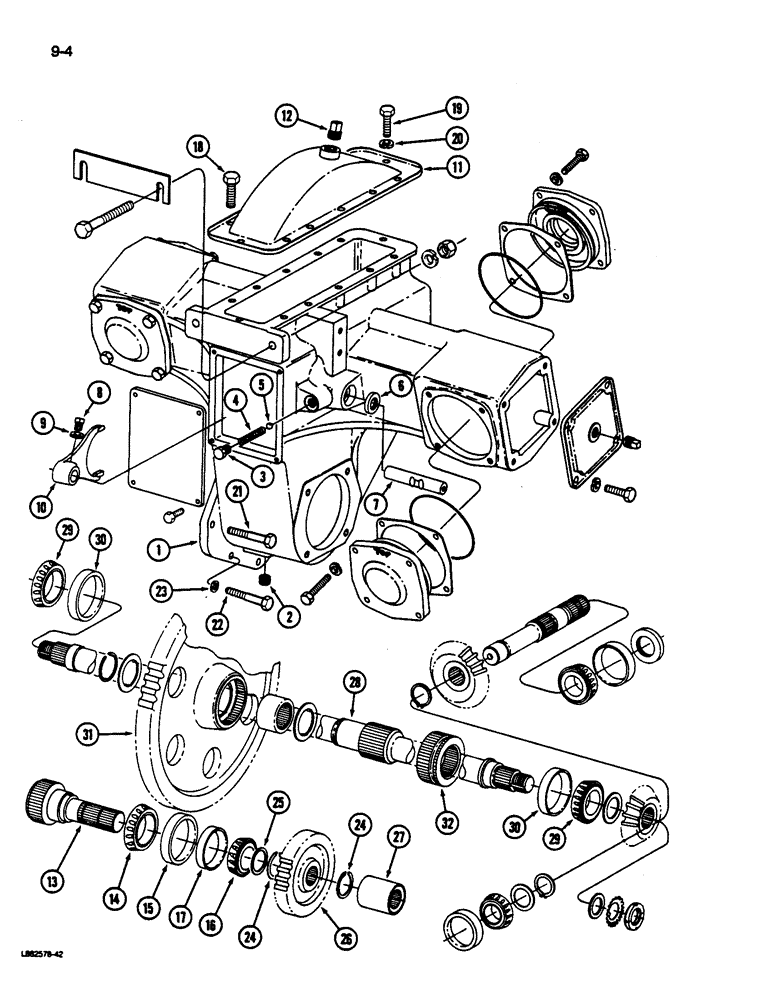 Схема запчастей Case IH 1844 - (9-004) - DRUM DRIVE (13) - PICKING SYSTEM