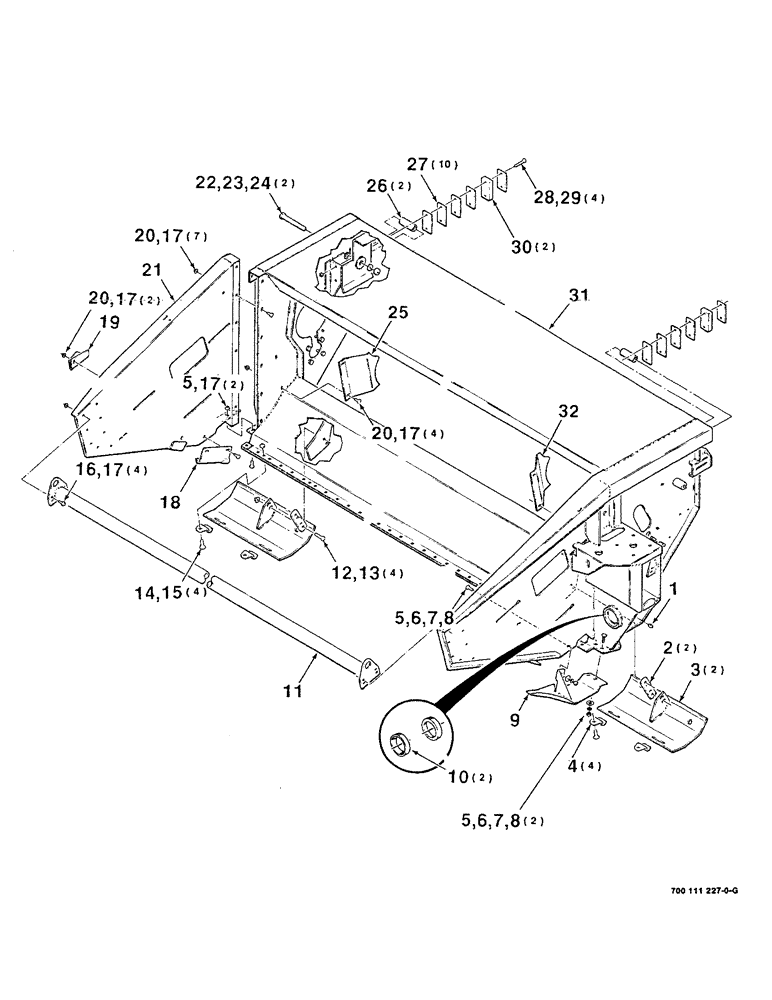 Схема запчастей Case IH 8330 - (7-04) - HEADER, SKID SHOES AND LEAN BAR ASSEMBLY (09) - CHASSIS