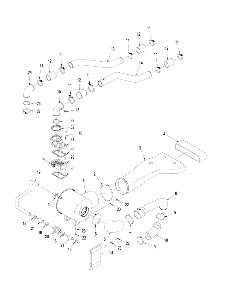 Схема запчастей Case IH STEIGER 330 - (02-03) - AIR INTAKE (02) - ENGINE
