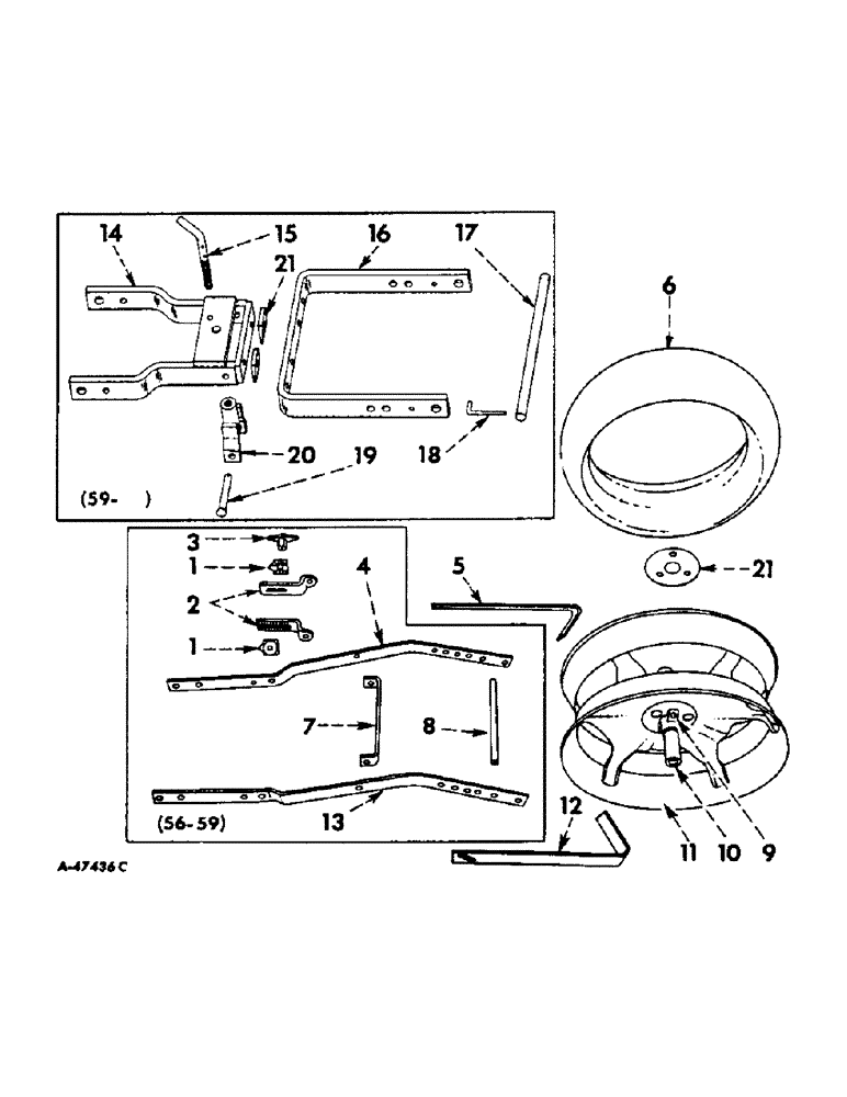 Схема запчастей Case IH 450A - (E-28) - PRESS WHEELS 