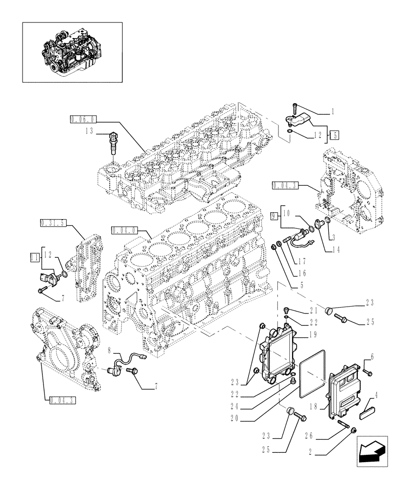 Схема запчастей Case IH F4HE9684J J102 - (0.17.0[01]) - ELECTRONIC INJECTION (504092213) 
