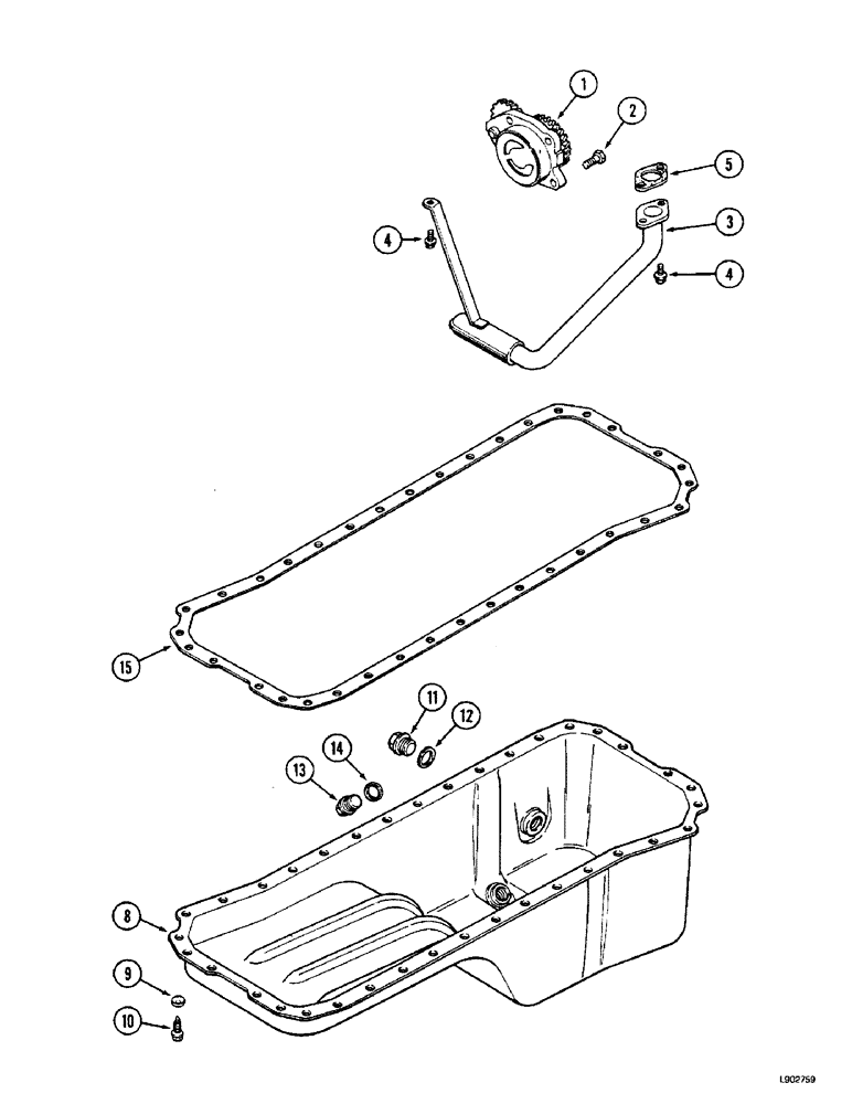 Схема запчастей Case IH 5150 - (2-064) - OIL PUMP AND OIL PAN (02) - ENGINE