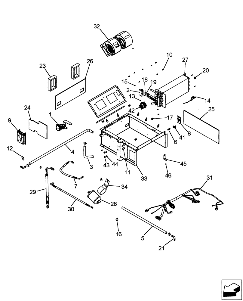 Схема запчастей Case IH 2577 - (50.200.10) - BOX ASSY - AIR CONDITIONING (50) - CAB CLIMATE CONTROL