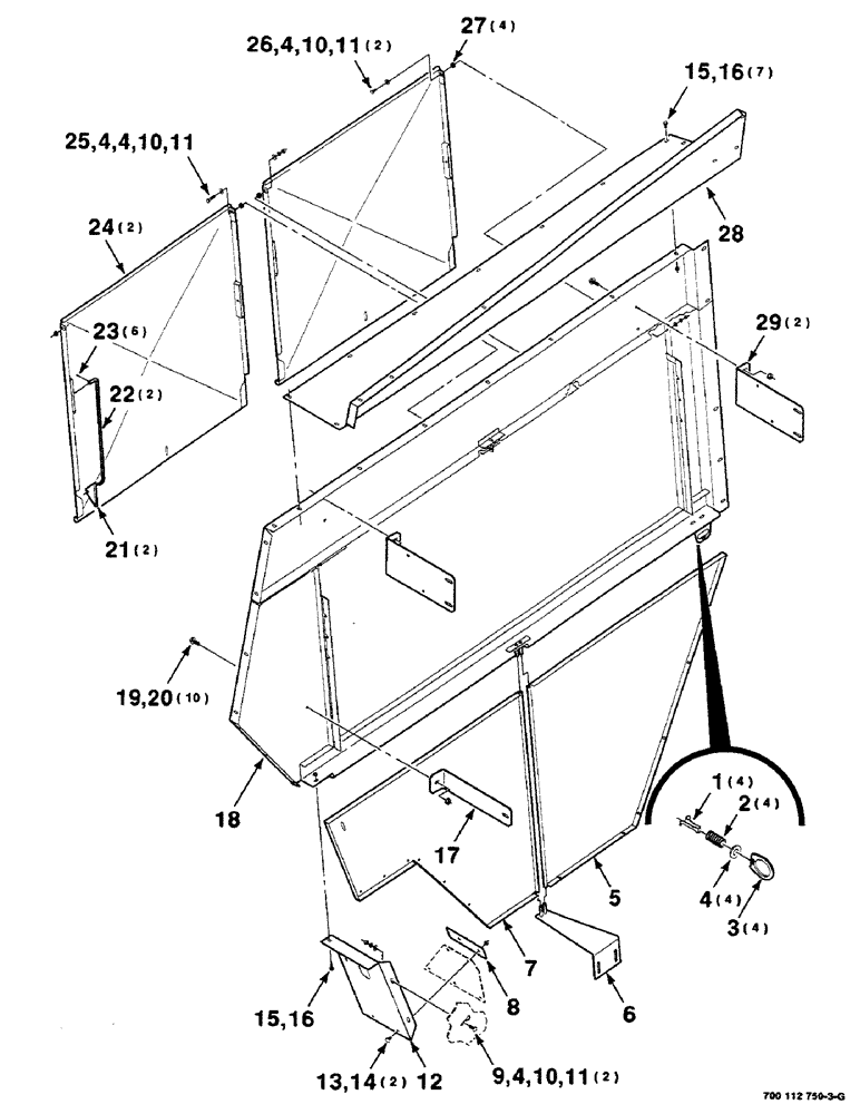 Схема запчастей Case IH 8590 - (07-14) - SHIELDS ASSEMBLY, RIGHT (12) - MAIN FRAME