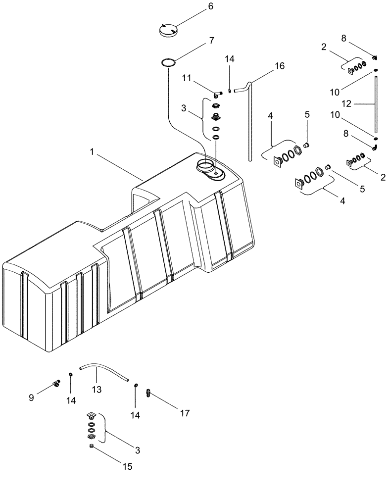 Схема запчастей Case IH 635 - (80.200.23) - WATER TANK (80) - CROP STORAGE/UNLOADING