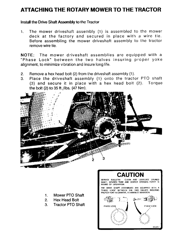 Схема запчастей Case IH 61MS - (10) - ATTACHING THE ROTARY MOWER TO THE TRACTOR 