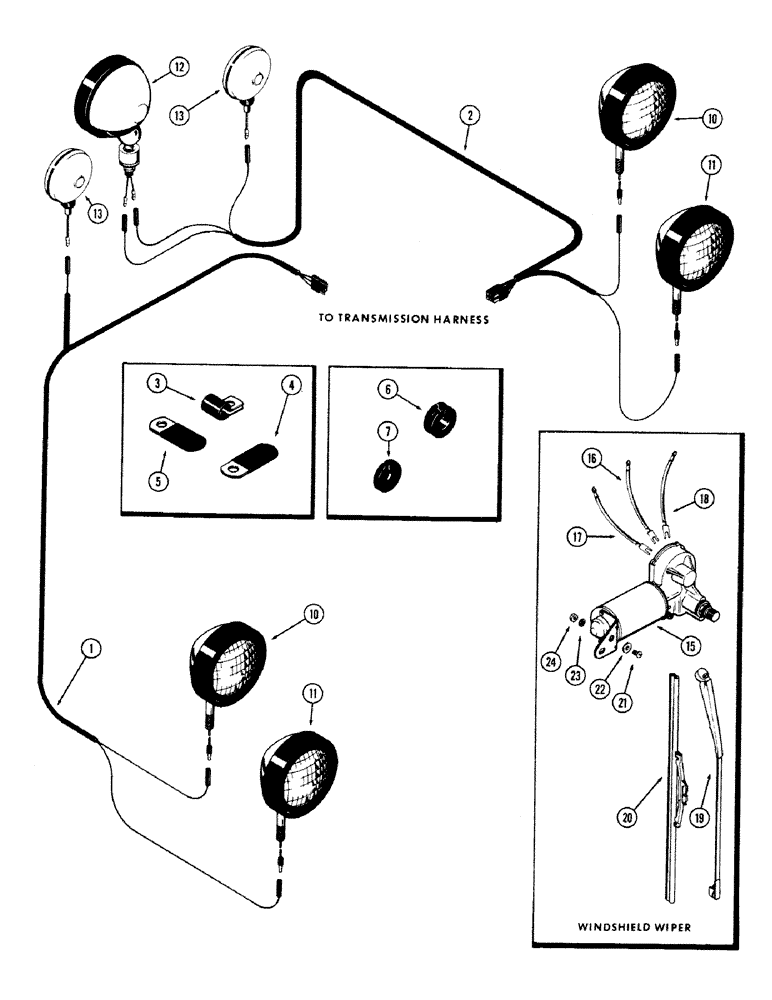 Схема запчастей Case IH 870 - (316) - ELECTRICAL EQUIPMENT & WIRING, FENDER HARNESS, 1ST USED TRACTOR SERIAL NUMBER 8675001 (09) - CHASSIS/ATTACHMENTS
