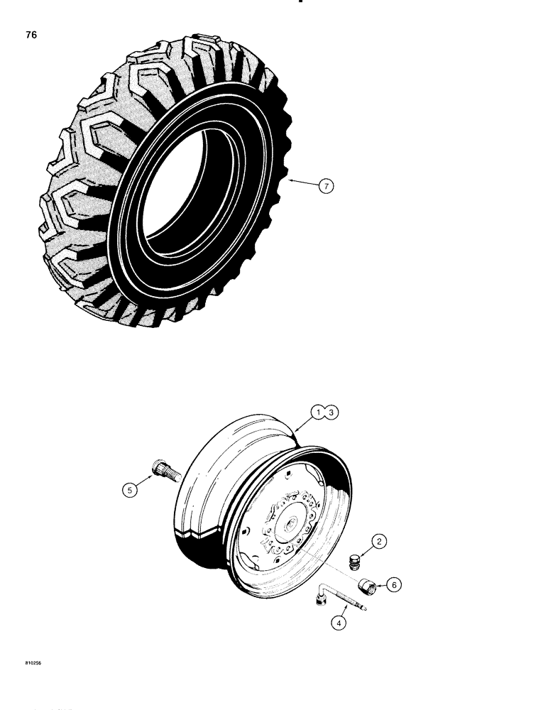 Схема запчастей Case IH 1816C - (076) - WHEELS AND TIRES (06) - POWER TRAIN