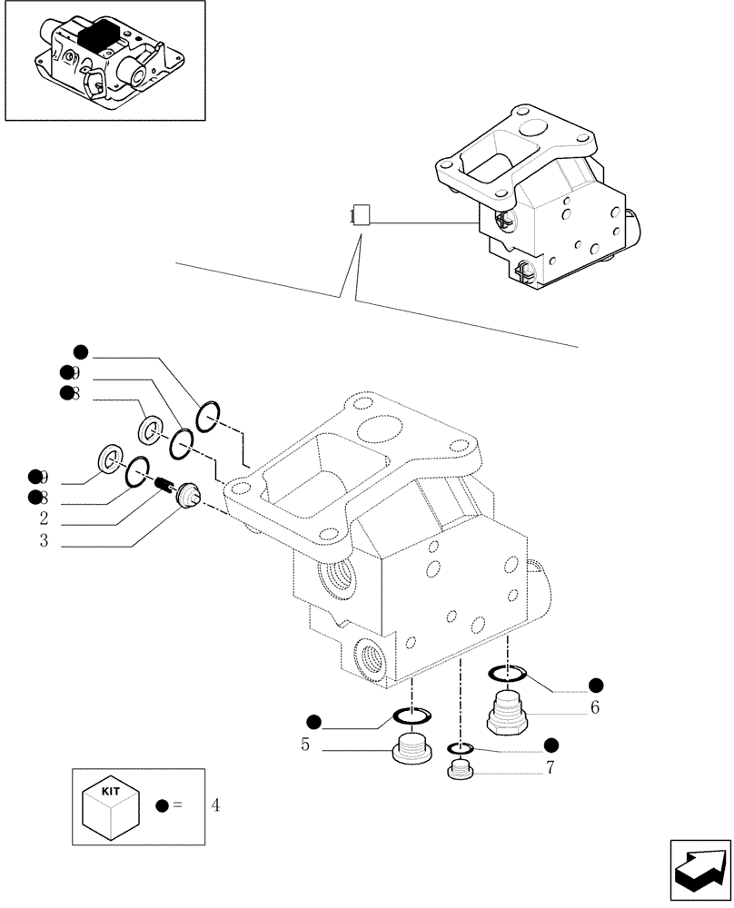 Схема запчастей Case IH MXM130 - (1.82.7/ A) - CENTRAL HOUSING BREAKDOWN (REMOTE VALVE) (07) - HYDRAULIC SYSTEM
