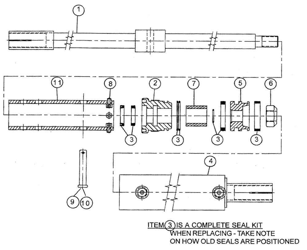 Схема запчастей Case IH PATRIOT II - (07-010) - HYDRAULIC CYLINDER - TIE ROD Cylinders