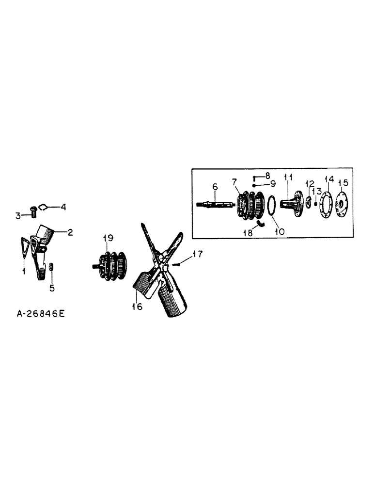 Схема запчастей Case IH C-123 - (B-11) - FAN, THERMOSTAT AND CONNECTIONS, 100 AND 130 TRACTORS 
