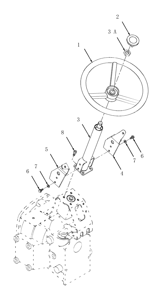 Схема запчастей Case IH D29 - (03F02) - STEERING COLUMN, FIXED (06) - FRONT AXLE & STEERING